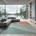 thumbnail image 1 of ODIKA 9'x12' Earthy Pastel Tones Sunseeker Design Washable Area Rug Modern Abstract Landscape with Curves Non-Slip, Chair-Friendly for Dining Room, Basement, Large Office, 1 of 7