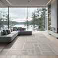 thumbnail image 1 of ODIKA 9'x12' Gray Beige Geometric Stone Pattern Washable Area Rug Modern Abstract Design with Slate Influence Non-Shedding, Easy Care for Master Suite, California King, Under Bed, 1 of 7