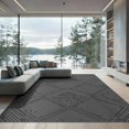 thumbnail image 1 of ODIKA 9'x12' Grey Intricate Labyrinth Geometric Diamond Washable Area Rug Contemporary Symmetrical Concentric Square Motif for Great Room, Indoor Concept, Large Living Low Pile, Flatwoven, 1 of 7