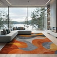 thumbnail image 1 of ODIKA 9'x12' Machine Washable Non-Slip Area Rug, Chic Abstract in Burnt Orange and Slate Grey Design High Traffic Rug, Burnt Orange Slate Grey, 104662, 1 of 7