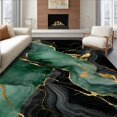 thumbnail image 1 of ODIKA 9'x12' Machine Washable Non-Slip Area Rug, Contemporary Marble Design Floor with Elegant Swirls High Traffic Rug, Black, 147092, 1 of 7