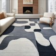 thumbnail image 1 of ODIKA 9'x12' Machine Washable Non-Slip Area Rug, Deep Grey Bath Modern Abstract for Bathrooms High Traffic Rug, Gray, 104270, 1 of 7