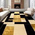 thumbnail image 1 of ODIKA 9'x12' Machine Washable Non-Slip Area Rug, Modern Abstract Black & Gold Geometric Design High Traffic Rug, Gold, 84801, 1 of 7
