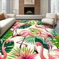 thumbnail image 1 of ODIKA 9'x12' Machine Washable Non-Slip Area Rug, Non Shedding Tropical Pink Flamingo High Traffic Rug, Pink, 66980, 1 of 7