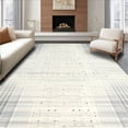 thumbnail image 1 of ODIKA 9'x12' Machine Washable Non-Slip Area Rug, Non Slip Grey Camper Stair Featuring Interwoven and Dot Motif Design High Traffic Rug, Ivory, 104735, 1 of 7