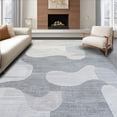 thumbnail image 1 of ODIKA 9'x12' Machine Washable Non-Slip Area Rug, Under Desk Modern Grey Abstract Art for Office Space High Traffic Rug, Gray, 104287, 1 of 7