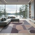 thumbnail image 1 of ODIKA 9'x12' Muted Pastel Tones Geometric Elegance Washable Area Rug Mid Century Modern Patterned Shapes for Great Room, Indoor Concept, Large Living Low Pile, Flatwoven, 1 of 7