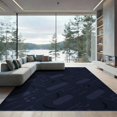 thumbnail image 1 of ODIKA 9'x12' Navy Blue Abstract Geometric Diagonal Washable Area Rug Modern Minimalist Scattered Shapes Motifs for Dining Room, Basement, Large Office, Non-Slip Chair-Friendly, 1 of 6