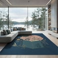 thumbnail image 1 of ODIKA 9'x12' Navy Pink Dreamscape with Pastel Botanical Washable Area Rug Elegant Floral and Foliage Patterns for Modern for Great Room, Indoor Concept, Large Living Low Pile, Flatwoven, 1 of 7