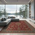 thumbnail image 1 of ODIKA 9'x12' Red Blue Rich and Floral Elegance Washable Area Rug Intricate Persian-Inspired Design with Classic for Master Suite, California King, Under Bed, Non-Shedding, Easy Care, 1 of 5