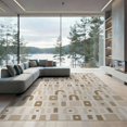 thumbnail image 1 of ODIKA 9'x12' Tan Natural Geometric Wave Design Washable Area Rug Modern Abstract Sisal Pattern Low Pile, Flatwoven, for Great Room, Indoor Concept, Large Living, 1 of 7