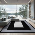 thumbnail image 1 of ODIKA 9'x12' Washable Area Rug Alfombras Minimalist Field Bordered Frame Outline Para Habitacion for Great Room, Indoor Concept, Large Living Low Pile, Flatwoven, 1 of 7