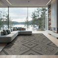thumbnail image 1 of ODIKA 9'x12' Washable Area Rug Beige Geometric Symmetrical Column Earthy Palette Large Boho for Dining Room, Basement, Office, Non-Slip Chair-Friendly, 1 of 7