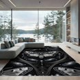 thumbnail image 1 of ODIKA 9'x12' Washable Area Rug Death Academic Moth Witchy Astral Scrollwork Academia Gothic for Master Suite, California King, Under Bed, Non-Shedding, Easy Care, 1 of 7
