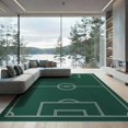 thumbnail image 1 of ODIKA 9'x12' Washable Area Rug Doormat Athletic Door Pitch Displaying Soccer Ground Lines Field for Dining Room, Basement, Large Office, Non-Slip Chair-Friendly, 1 of 7