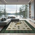 thumbnail image 1 of ODIKA 9'x12' Washable Area Rug Duck Hunting And Fishing Scene With Rustic Cabin Plaid Accents Mallard Flowing for Dining Room, Basement, Large Office, Non-Slip Chair-Friendly, 1 of 7