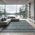 thumbnail image 1 of ODIKA 9'x12' Washable Area Rug Front Covering Geometric Interlocking Motif Horizontal Halloween for Dining Room, Basement, Large Office, Non-Slip Chair-Friendly, 1 of 7