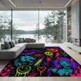 thumbnail image 1 of ODIKA 9'x12' Washable Area Rug Gothic Fantasy Themed Artistic Design Intricate Motifs with Skulls, Eyes, for Dining Room, Basement, Large Office, Non-Slip Chair-Friendly, 1 of 7