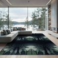 thumbnail image 1 of ODIKA 9'x12' Washable Area Rug Graveyard Scene With Horror Moon Gate Border Halloween Gothic Refined Structured for Dining Room, Basement, Large Office, Non-Slip Chair-Friendly, 1 of 7