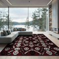 thumbnail image 1 of ODIKA 9'x12' Washable Area Rug Horror Gothic Skull Novelty Goth Vintage Spooky Border Ghost Flowing Dynamic for Dining Room, Basement, Large Office, Non-Slip Chair-Friendly, 1 of 7