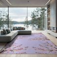 thumbnail image 1 of ODIKA 9'x12' Washable Area Rug Japanese Arching Motif Petals Cherry Tufted Chinese Asian Plum for Great Room, Indoor Concept, Large Living Room, Low Pile, Flatwoven, 1 of 7