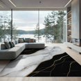 thumbnail image 1 of ODIKA 9'x12' Washable Area Rug Low Pile, Flatwoven, Abstract Swirl Veined Gilded Border Streaks Flow Symmetrical for Great Room, Indoor Concept, Large Living, 1 of 7