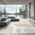 thumbnail image 1 of ODIKA 9'x12' Washable Area Rug Low Pile, Flatwoven, Beige Gray Abstract Shapes Design Contemporary Artistic in Neutral for Great Room, Indoor Concept, Large Living, 1 of 7