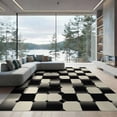 thumbnail image 1 of ODIKA 9'x12' Washable Area Rug Low Pile, Flatwoven, Checkered Tone Gradient Checkerboard Repeating Motif Entry Music for Great Room, Indoor Concept, Large Living, 1 of 7