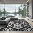 thumbnail image 1 of ODIKA 9'x12' Washable Area Rug Low Pile, Flatwoven, Coiled Snake Flat Design Crisp Edges Balanced Surface Artwork for Great Room, Indoor Concept, Large Living, 1 of 7