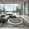 thumbnail image 1 of ODIKA 9'x12' Washable Area Rug Low Pile, Flatwoven, Layout Boneless Couch Cowboy Hid Fake Classroom Print Spotted Cow Playful for Great Room, Indoor Concept, Large Living, 1 of 7