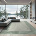 thumbnail image 1 of ODIKA 9'x12' Washable Area Rug Low Pile, Flatwoven, Mint Checked Checkered Grid Gingham Farmhouse Border Classroom for Great Room, Indoor Concept, Large Living, 1 of 7