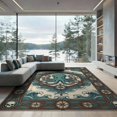 thumbnail image 1 of ODIKA 9'x12' Washable Area Rug Low Pile, Flatwoven, Octopus Vintage Nautical Compass Border Abstract Cartoon Pirate Refined for Great Room, Indoor Concept, Large Living, 1 of 7