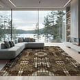 thumbnail image 1 of ODIKA 9'x12' Washable Area Rug Low Pile, Flatwoven, Print Vintage Mosaic Motif Brindle Patchwork Bold Cow Spotted Refined Structured for Great Room, Indoor Concept, Large Living, 1 of 7