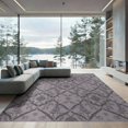 thumbnail image 1 of ODIKA 9'x12' Washable Area Rug Low Pile, Flatwoven, Purple Decorative Faded Botanical Geometric Network Pluple Lilac for Great Room, Indoor Concept, Large Living, 1 of 7