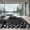 thumbnail image 1 of ODIKA 9'x12' Washable Area Rug Low Pile, Flatwoven, Table Interlocking Pvc Motif Structured Contemporary Dining Under for Great Room, Indoor Concept, Large Living, 1 of 7