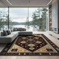 thumbnail image 1 of ODIKA 9'x12' Washable Area Rug Non-Shedding, Easy Care Abstract Grid Boho Geometric Border Interlocking Lattice Motif for Master Suite, California King, Under Bed, 1 of 7