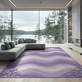 thumbnail image 1 of ODIKA 9'x12' Washable Area Rug Non-Shedding, Easy Care Abstract Tie Gradient Flow Gothic Horizontal Band Purple for Master Suite, California King, Under Bed, 1 of 7