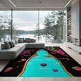thumbnail image 1 of ODIKA 9'x12' Washable Area Rug Non-Shedding, Easy Care Alfombra Motif Scatter Arcade Gamer Glowing Gamepad Border Cracked for Master Suite, California King, Under Bed, 1 of 7