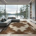 thumbnail image 1 of ODIKA 9'x12' Washable Area Rug Non-Shedding, Easy Care Beige Cream Centered Botanical Balanced Layout Rectangular Fronds for Master Suite, California King, Under Bed, 1 of 7