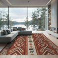 thumbnail image 1 of ODIKA 9'x12' Washable Area Rug Non-Shedding, Easy Care Border Livingroom Neutral Cabin Motif Large Southwestern Wildlife Playful for Master Suite, California King, Under Bed, 1 of 7