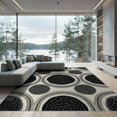 thumbnail image 1 of ODIKA 9'x12' Washable Area Rug Non-Shedding, Easy Care Centerpiece Motifs Inspired Abstract Patchwork Cow Snack Spotted Playful for Master Suite, California King, Under Bed, 1 of 7