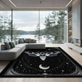 thumbnail image 1 of ODIKA 9'x12' Washable Area Rug Non-Shedding, Easy Care Death Academia Moth Gothic Witchy Mystical Galaxy Stars Moons for Master Suite, California King, Under Bed, 1 of 7