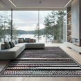 thumbnail image 1 of ODIKA 9'x12' Washable Area Rug Non-Shedding, Easy Care Door Abstract Spotted Bold Stripe Bands Doormat Striped Flowing Dynamic for Master Suite, California King, Under Bed, 1 of 7