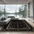thumbnail image 1 of ODIKA 9'x12' Washable Area Rug Non-Shedding, Easy Care Farmhouse Banded Border Concentric Ring Folk Primitive Spotted Refined for Master Suite, California King, Under Bed, 1 of 7