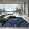 thumbnail image 1 of ODIKA 9'x12' Washable Area Rug Non-Shedding, Easy Care Fish Medallion With Coral Reef Scallop Motifs Mermaid Gradient Refined for Master Suite, California King, Under Bed, 1 of 7