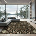 thumbnail image 1 of ODIKA 9'x12' Washable Area Rug Non-Shedding, Easy Care Forest Abstract Vintage Panels Serpent Border Botanical Snake Flowing Dynamic for Master Suite, California King, Under Bed, 1 of 7