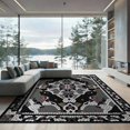 thumbnail image 1 of ODIKA 9'x12' Washable Area Rug Non-Shedding, Easy Care Grey Abstract Contemporary Mosaic Interlocking Border Brushstroke for Master Suite, California King, Under Bed, 1 of 7