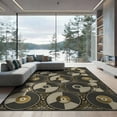thumbnail image 1 of ODIKA 9'x12' Washable Area Rug Non-Shedding, Easy Care Music Disc Note Inspired Featuring Record Player Motifs Round for Master Suite, California King, Under Bed, 1 of 7