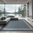 thumbnail image 1 of ODIKA 9'x12' Washable Area Rug Non-Shedding, Easy Care Navy Solid That Neutral Couch Design Modern Transitional Double Bordered for Master Suite, California King, Under Bed, 1 of 7