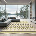 thumbnail image 1 of ODIKA 9'x12' Washable Area Rug Non-Shedding, Easy Care Olive Geometric Decorative Design Contemporary with Taupe Accents for Master Suite, California King, Under Bed, 1 of 7